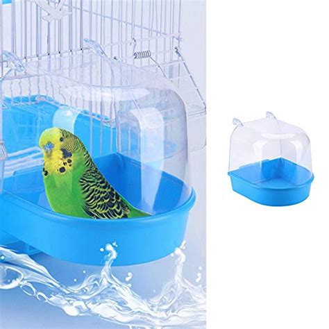 ANTOLE Hanging Bird Bath Cube Bird Bathtub Bath Shower Box Bowl Cage ...