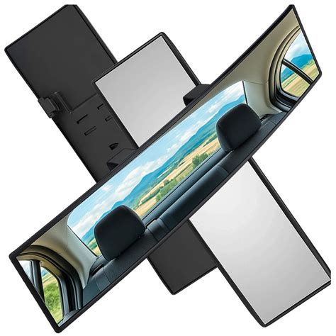 Lusterko wsteczne samochodowe szerokokątne panoramiczne 27 x 6.5cm ...