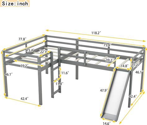 Harper&BrightDesigns Harper & Bright Designs L-Shaped Loft Bed with ...