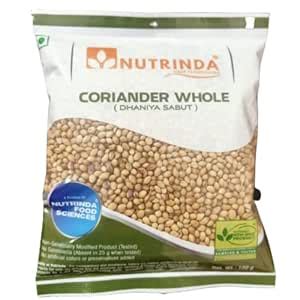 Nutrinda Coriander Seed whole / Sabut Dhaniya, 500g (Pack of 5, 100 g ...