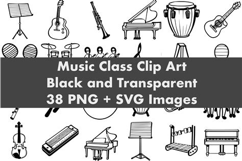 Music Class Clip Art Transparent PNG SVG Graphic by Juniper Design Lab ...