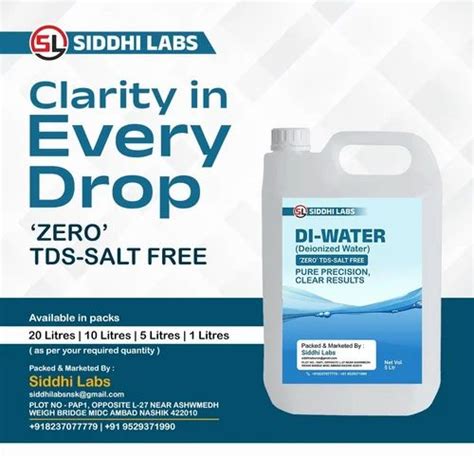 Deionized Water - Deionized Water 5 Litre Trader - Retailer from Nashik