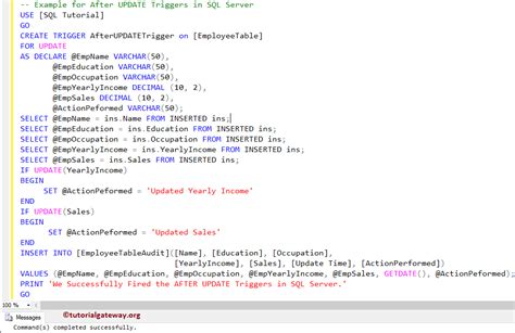 Triggers SQL Server Update 的图像结果