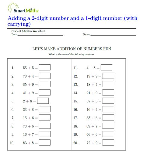 Adding 2-Digit Numbers and 1 Digit Numbers 的图像结果