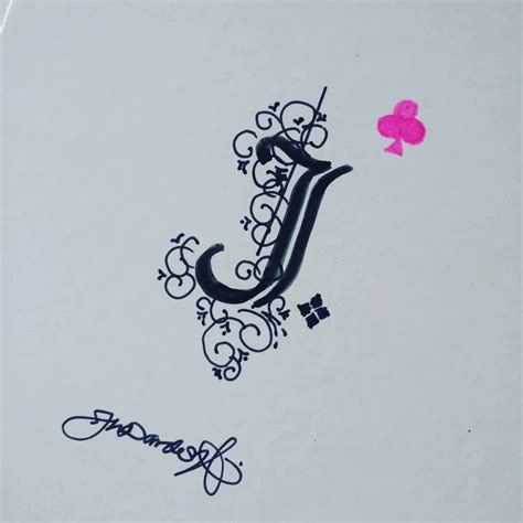 Letter J In Calligraphy
