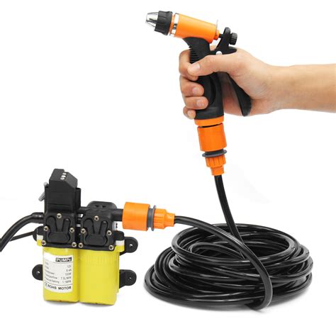 12V 100W Mini Portable Electric Washer Pump Car Washer Pump Washing Tools Set – Alexnld.com