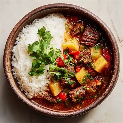 Persian Inspired Herb and Beef Stew with Rice: A Culinary Delight
