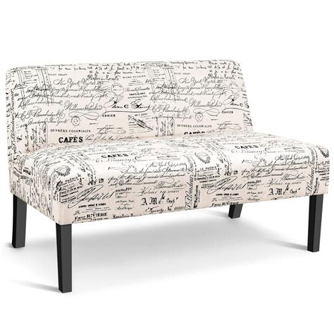 Giantex Armless Loveseat Sofa Modern Sofa Chair Couch Wood Living Room ...