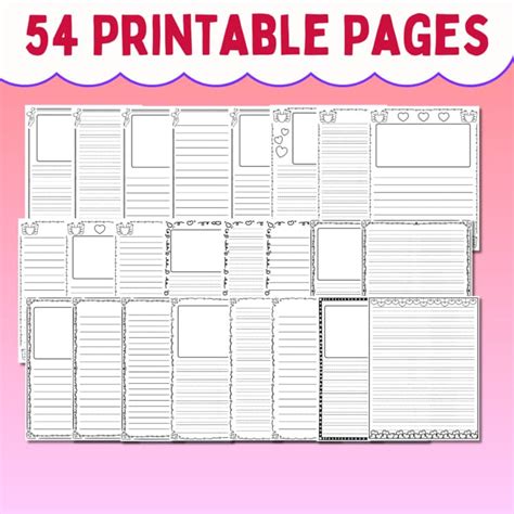 Valentine Writing Paper | Writing Template With Lines and Picture Box