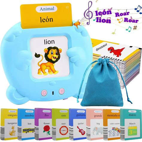 Buy Spanish & English Bilingual Talking Flash Cards for Toddlers 3 4 5 ...