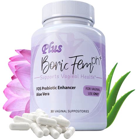 Buy Boric Vaginal Suppositories Plus Aloe Vera & FOS Probiotic Enhancer ...