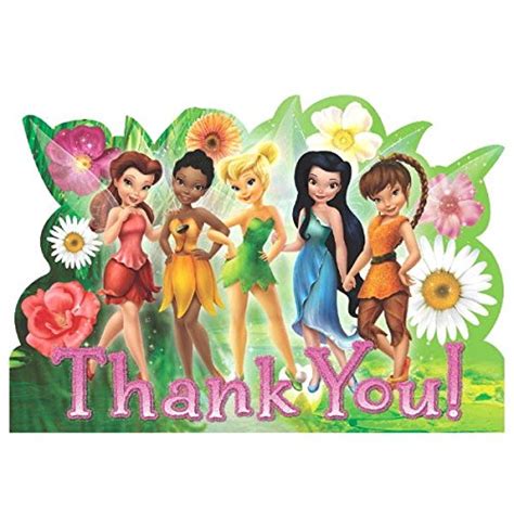 Disney Tinkerbell And The Fairies Birthday Party Thank You Cards (8 ...