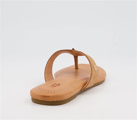 UGG Tuolumne Flip Flops Tan Leather - Women’s Flip-Flops