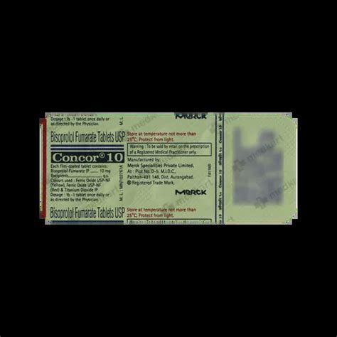 CONCOR 10MG TABLET 10'S Price, Uses, Side Effects & Substitutes | Medkart