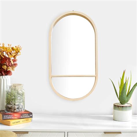 Buy Mendoz - Beige Solid Oval Glass Wall Mirror from Home Centre at ...