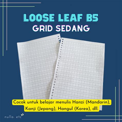 Jual Isi Binder B5 Kotak Besar/Loose Leaf B5 Grid Sedang - 25 lembar ...