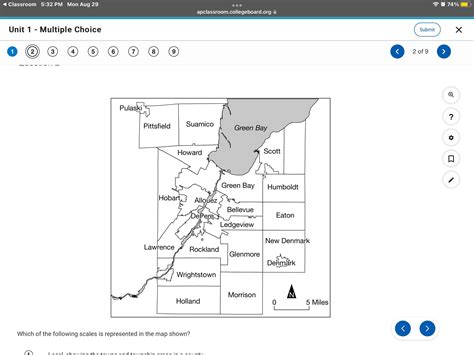 Which of the following scales is represented in the map shown? Local ...
