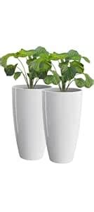 Pack of 1 Fiber Tower Planter - 11 - Inch Tall Fiber Tower Pot, Durable ...