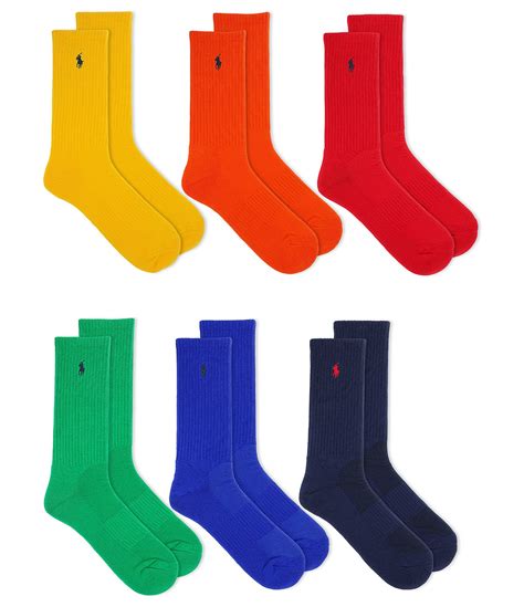 Polo Ralph Lauren Performance Cotton Crew Socks 6-Pack | Dillard's