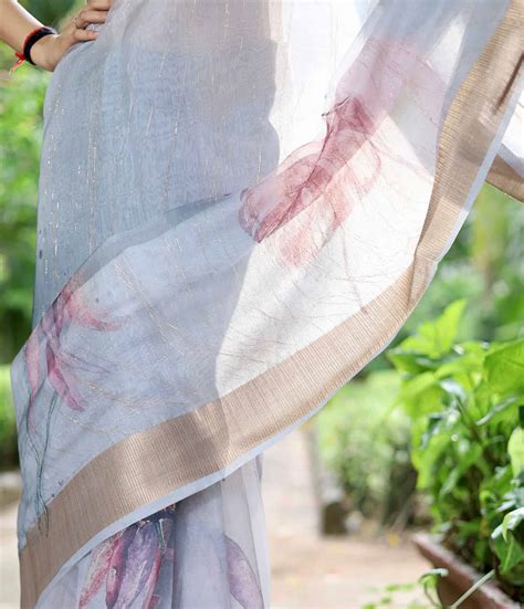 Best Double Cloth Organza Saree | Light Color Sarees | Geetha Creation