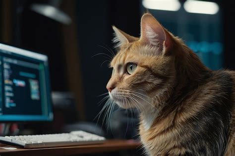 Image result for Cat Sitting at Computer
