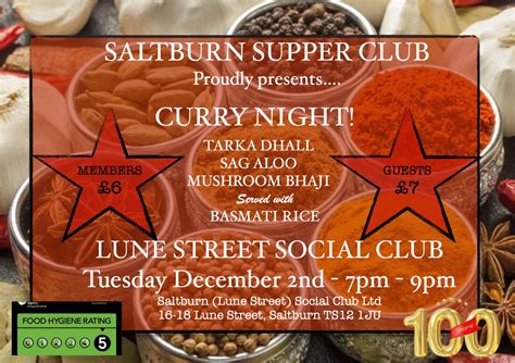 Curry Night, Lune Street Club, Saltburn-by-the-sea, 2 December 2025 ...