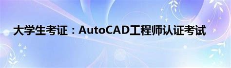 大学生考证：AutoCAD工程师认证考试_大学教育网