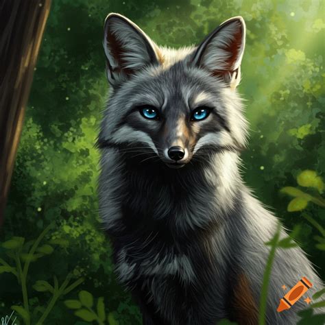 Two wolves, one grey and one golden, stand alert in a sunlit forest ...