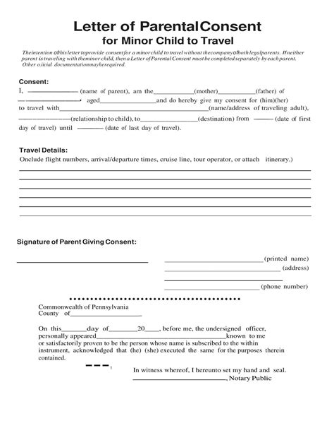 Free Printable Minor (Child Travel Consent Form) Templates [Word & PDF]