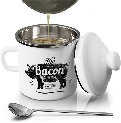 Amazon.com: PGYARD Mini Bacon Grease Container With Strainer - 15OZ ...
