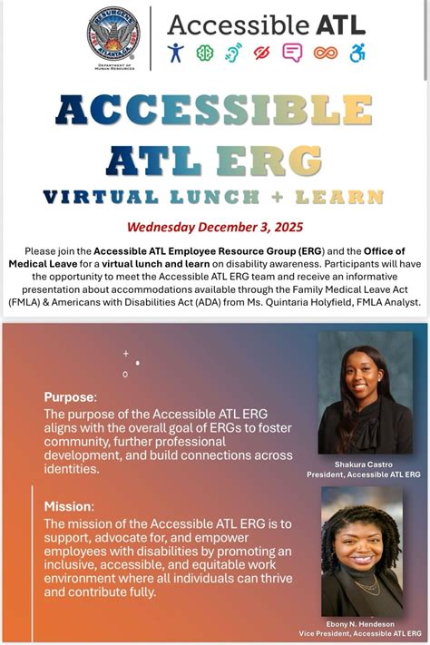 Outstanding job City of Atlanta Accessible ATL ERG and DHR Office of Medical Leave.👏🏽 | Angela ...