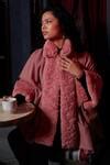 Buy Pink Logan Faux Fur Border Cape For Women by Rhe-Ana Online at Aza ...