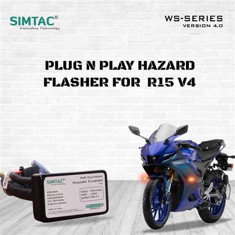 Yamaha R15 V4 Simtac PNP Hazard Flasher Adapter with Switch [V6.0] - Y ...