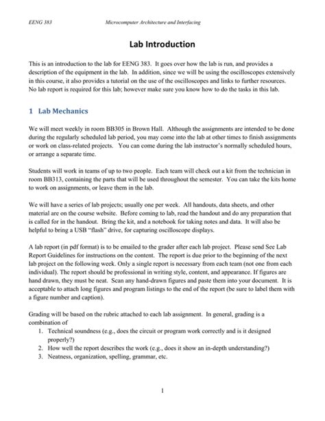 Image result for Introduction to a Lab