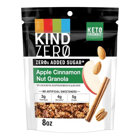 Amazon.com: KIND Zero Added Sugar Keto Granola, Apple Cinnamon Nut ...