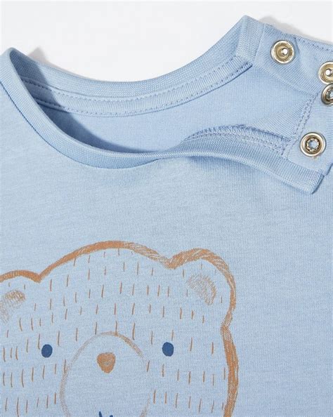 Buy Boys Full Sleeves Bear T-Shirt - Blue Online at Best Price ...
