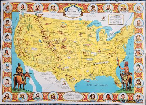 1970 Genuine Vintage Map Danny Arnold's Pictorial Map of the Old West ...