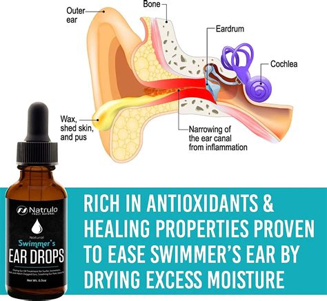Natural Ear Drops for Swimmers Ear & Allergy Relief - Soothing Ear Pain & Itching Treatment for ...