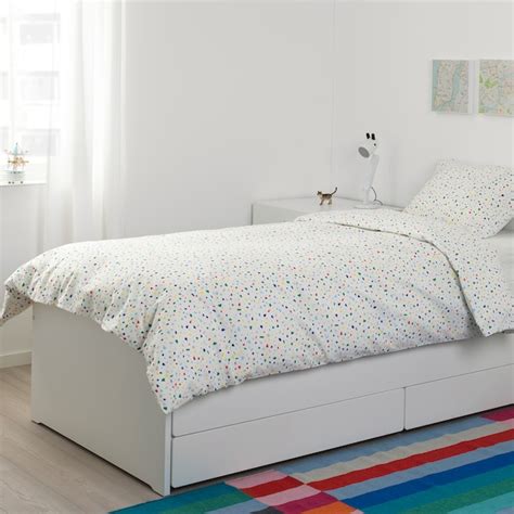 SLÄKT bed frame with underbed and storage, white, 90x200 cm (353/8x783 ...