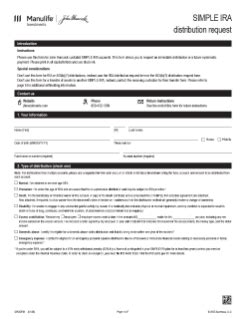 SIMPLE IRA distribution request form — Manulife John Hancock Investments