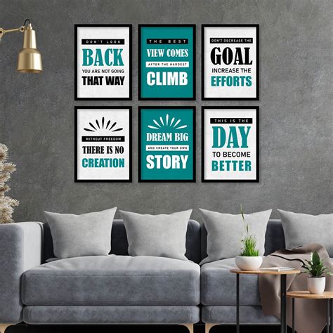 Motivational Quotes Framed Posters for Home Living Room Bedroom and ...