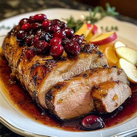Cranberry Dijon Pork Loin Roast with Apple Cider Glaze – Tasty Teresa