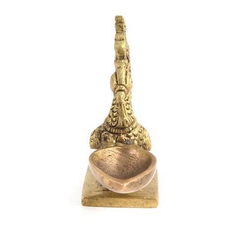 Brass Peacock Oil Lamp