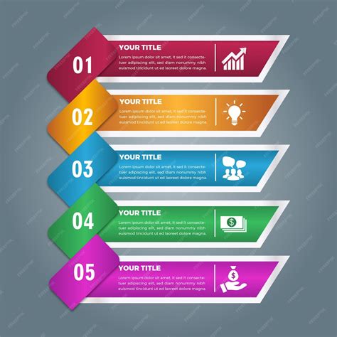 Free vector five steps infographic template | Premium Vector