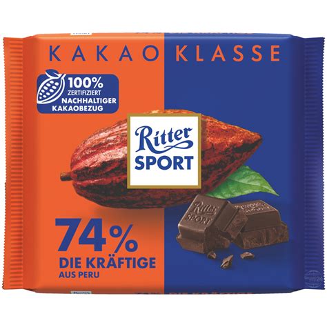 Ritter Sport Cocoa Selection 74% Intense Dark Chocolate