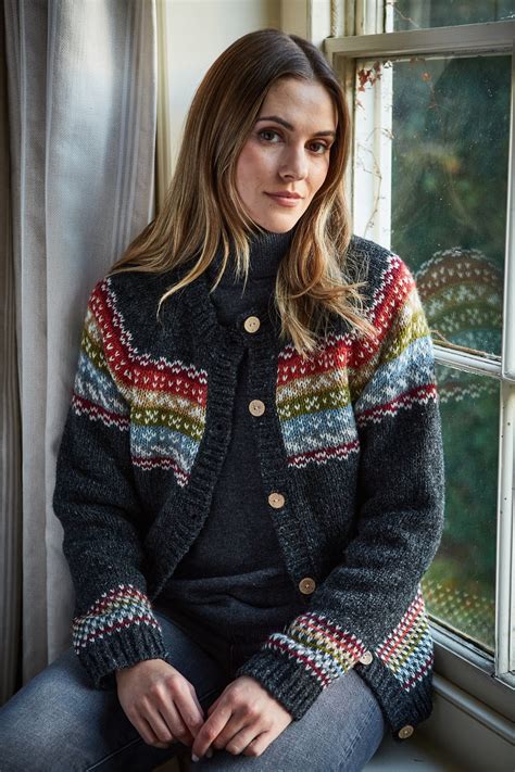 Womens Fair Isle Cardigan Multicoloured Handmade All Season Cardi ...