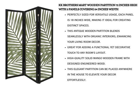 KK Brothers Mart Wooden Room Partition for Living Room | Wooden Screen ...