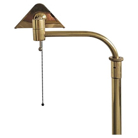 Italian Brass Swing Arm Floor Reading Lamp Rectangle Genuine Taupe ...