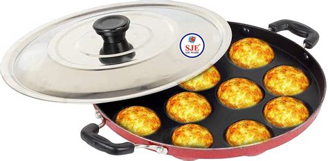 Buy Tosaa Aluminium 12 Cavity Appam Patra Paniyarakkal Two Side Handle ...