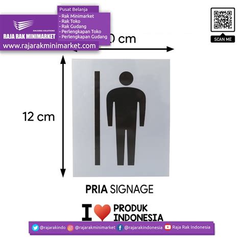 SIGNAGE / LOGO PERINGATAN PRIA PICT 10×12 CM | Jual Rak Minimarket, Rak ...